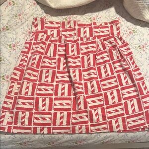 MAHI GOLD Red and White A-Line Pleated Skirt